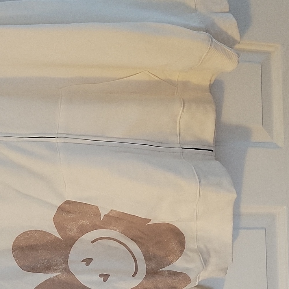Cream with Tan Zipped Hoodie Jacket - Picture 5 of 10